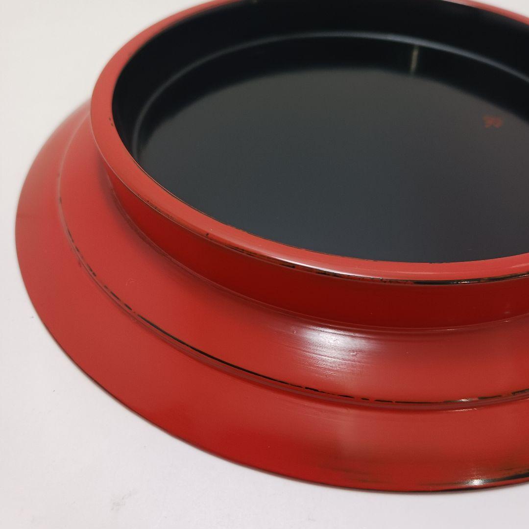 専用Y2718-11 三代 村瀬治兵衛 朱漆 高杯盆 菓子皿 直径18㎝　Z