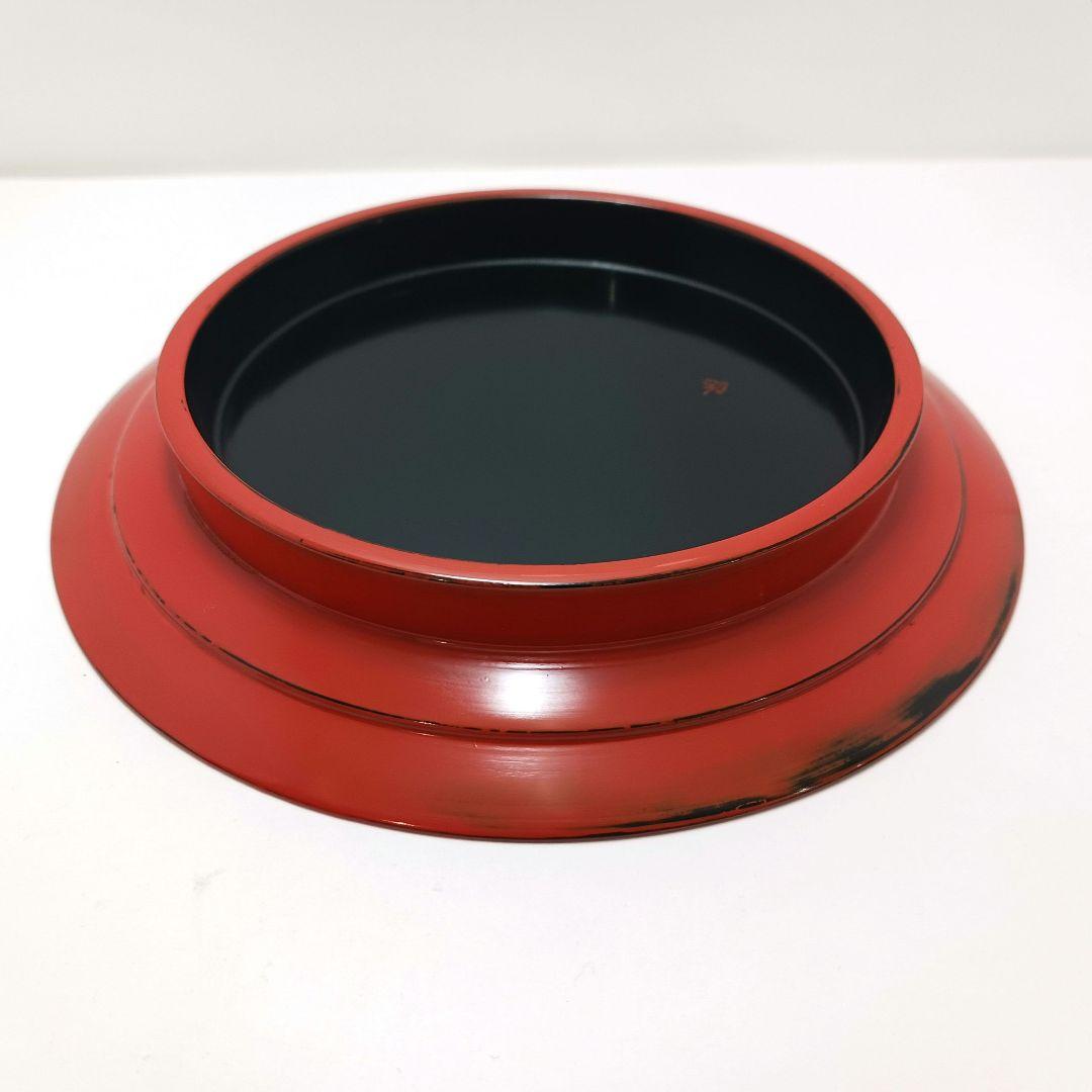 専用Y2718-11 三代 村瀬治兵衛 朱漆 高杯盆 菓子皿 直径18㎝　Z