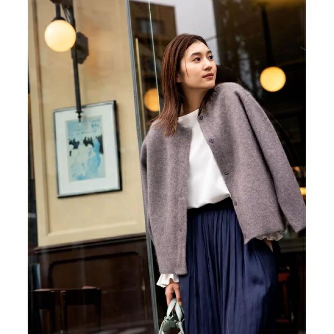 新品【組曲 KUMIKYOKU】ラクーン　たぬき　ニット　カーディガン　長袖