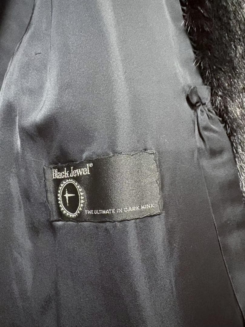 美品　ブラックジュエル　ミンクコート　毛皮　毛質艶やか　リアルファー　柔らか