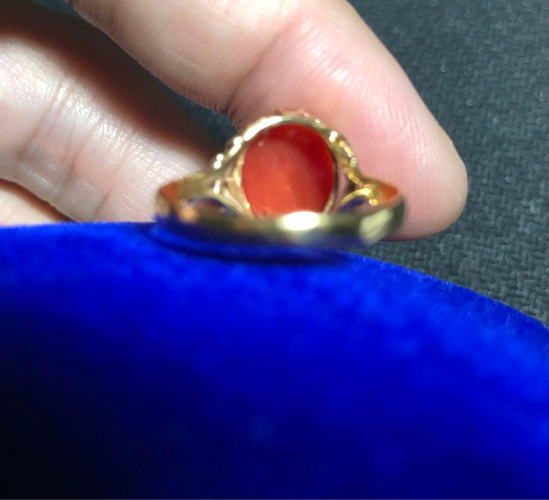 天然　珊瑚　リング　指輪　k18 高知サンゴ工房