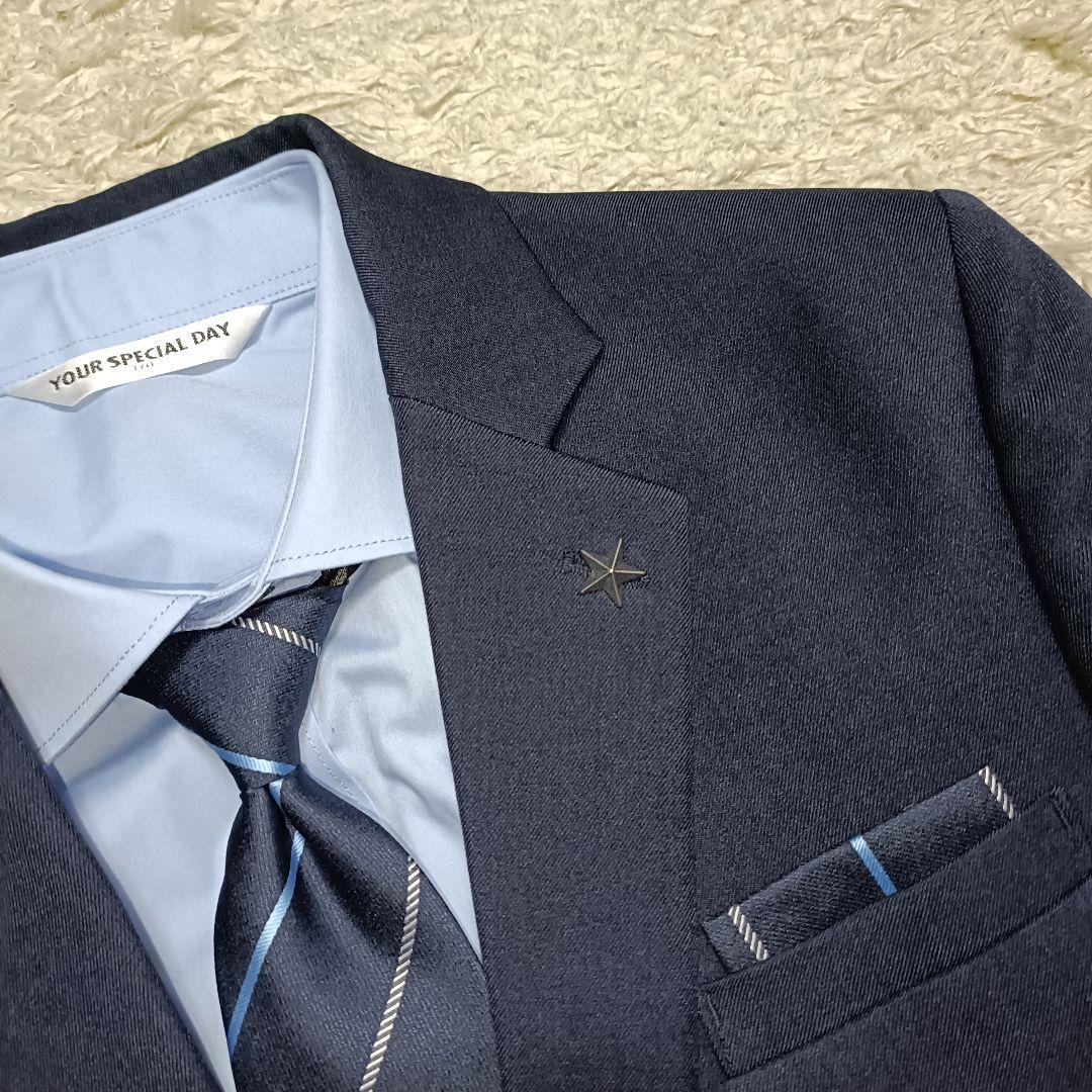 【6点セット】未使用級✨️ネイビーフォーマルスーツ 卒業スーツ 卒服 170