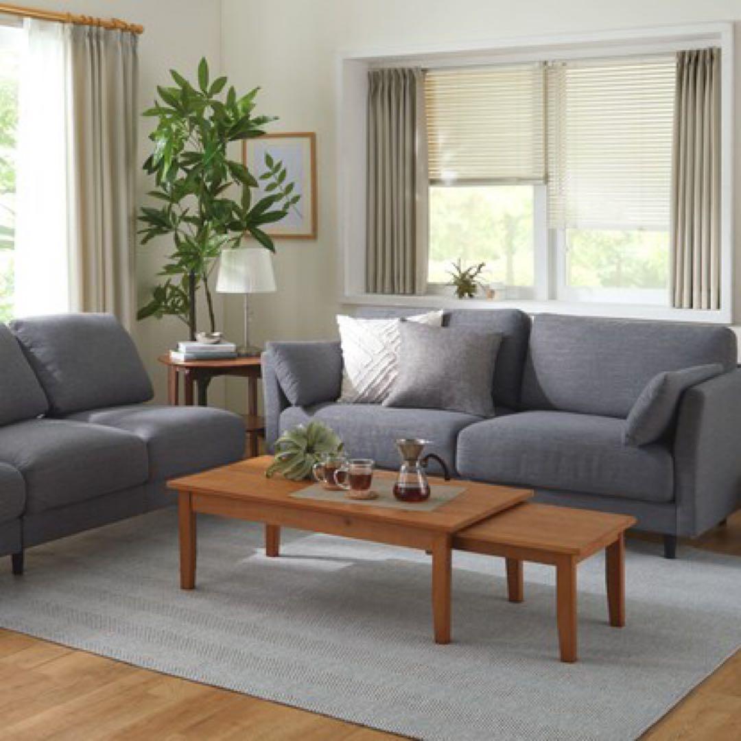 3人用布張りソファ ニトリ グレー