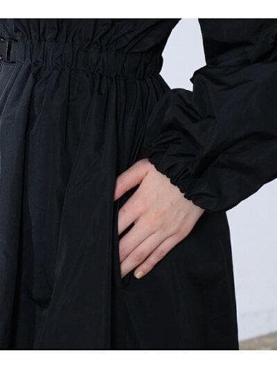 新品 BEAMS AK＋1 / ツイスト ネック ジップ ワンピース 黒