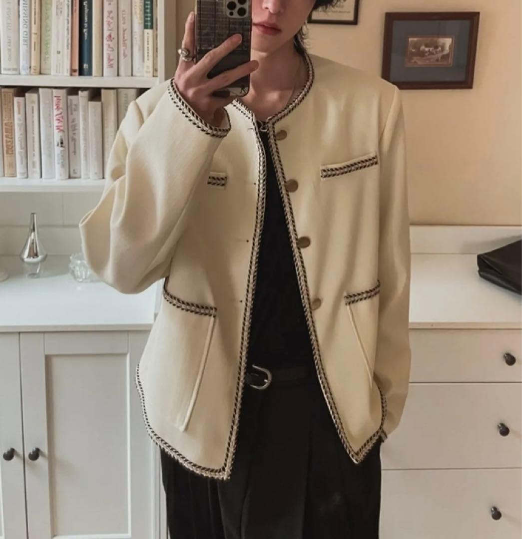 2plan リーフライン ツイードクロップジャケット