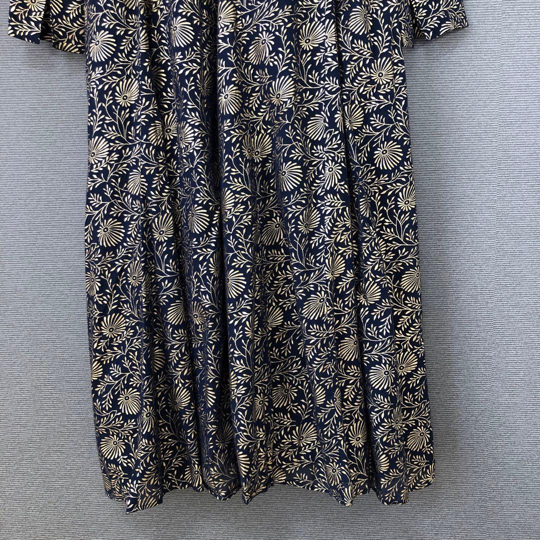 ヌキテパ Foil Flower Print Panel Dress ゴールド