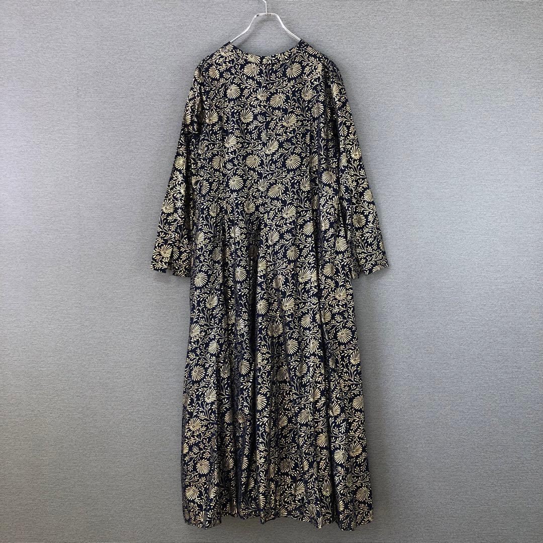 ヌキテパ Foil Flower Print Panel Dress ゴールド