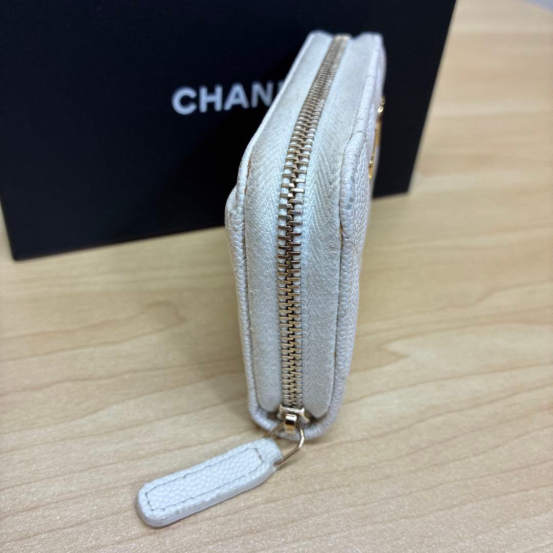 シャネル　ケース　カードケース　キャビアスキン　ココマーク