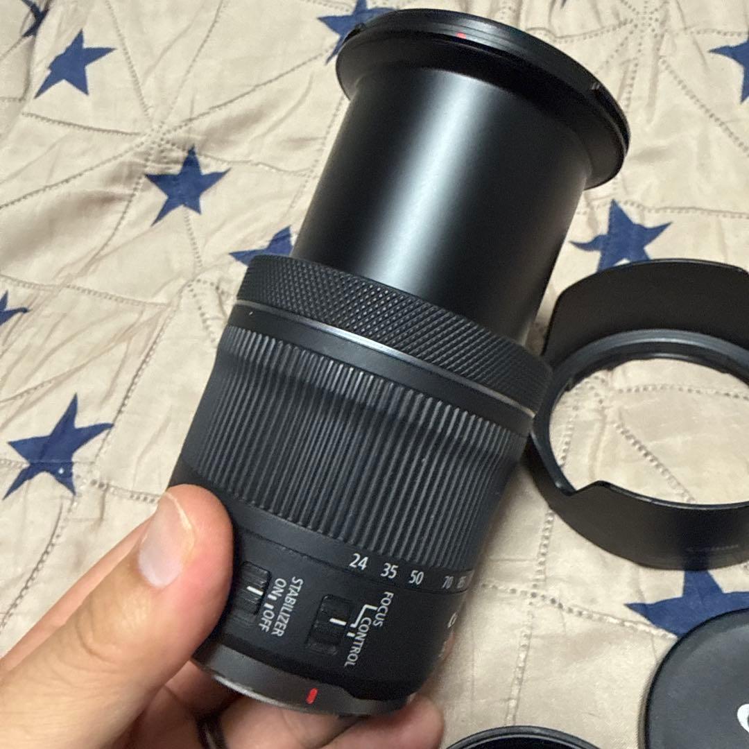 CanonRF24-105mm IS STMズームレンズ純正フード付き