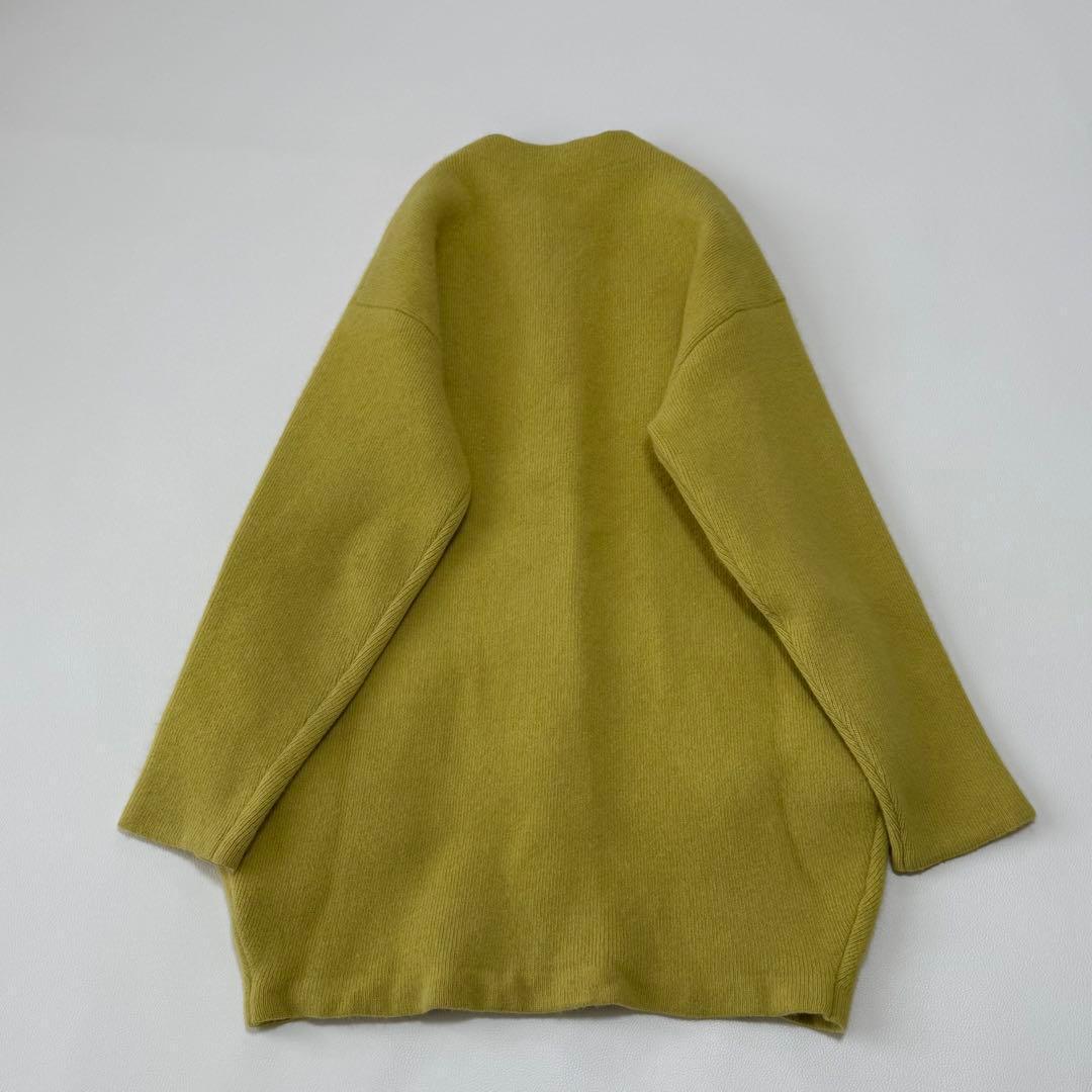 エレンディーク ラクーンミックスダブルカーディガン　ダブルフェイス　イエロー