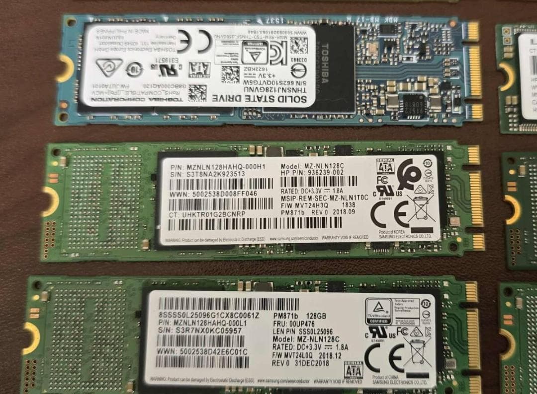 Z16良品 SSD M.2 SATA 128GB 10点セット 正常判定確認済み