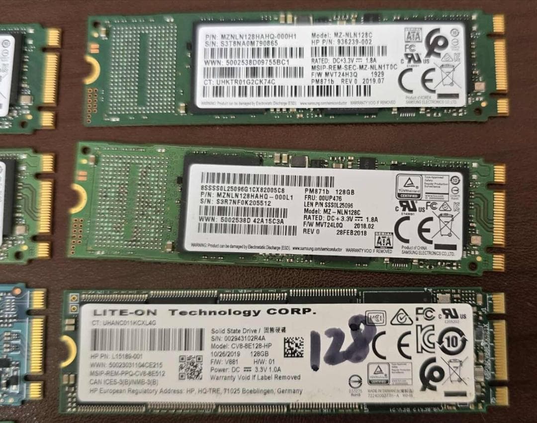 Z16良品 SSD M.2 SATA 128GB 10点セット 正常判定確認済み