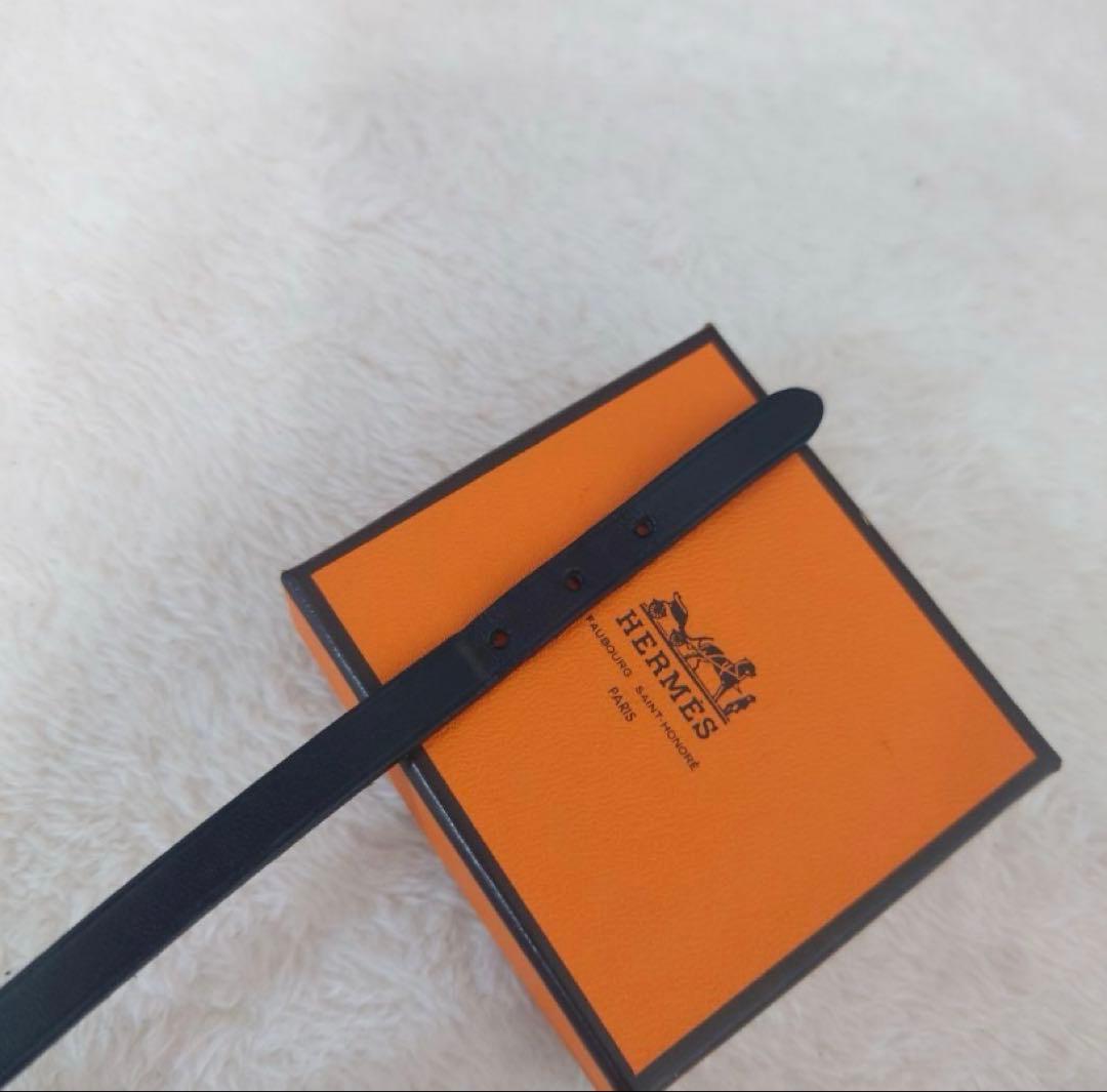 HERMES エルメス アピ3 レザー シルバー金具 ロング ブレスレット