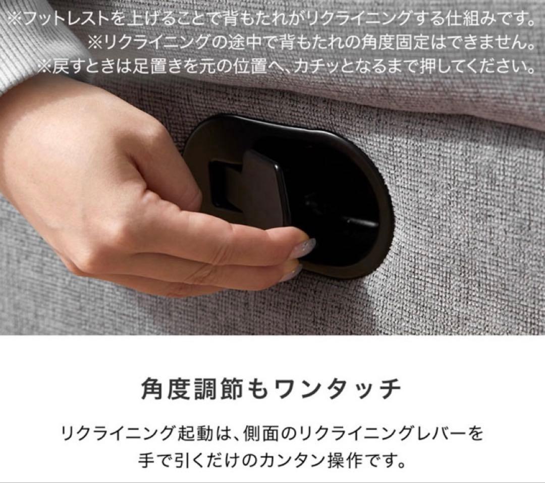 【shop閉店最低価格✶LOWYA】楽々移動付きリクライニングソファ