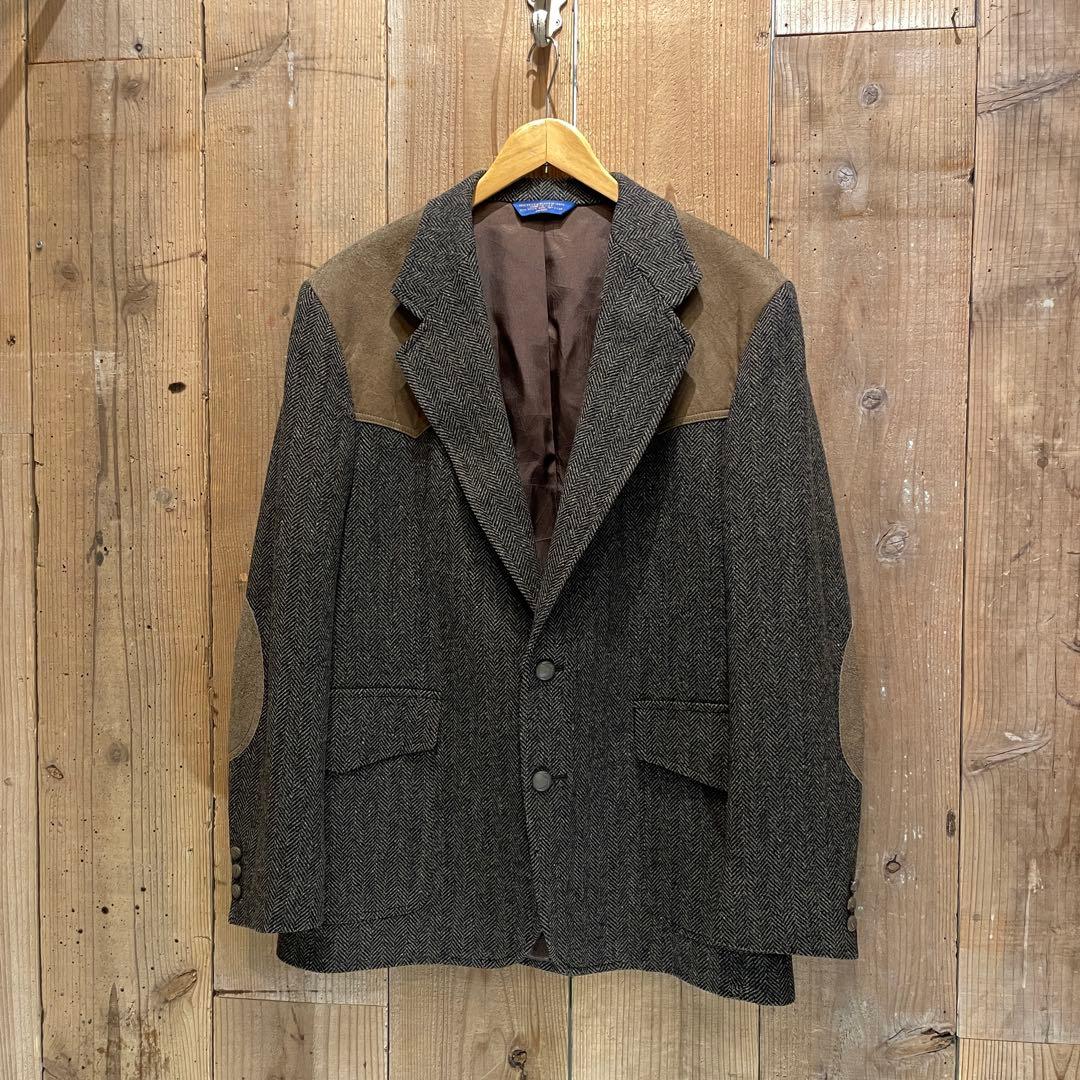 【L】PENDLETON ツイード テーラード ジャケット ペンドルトン ウール