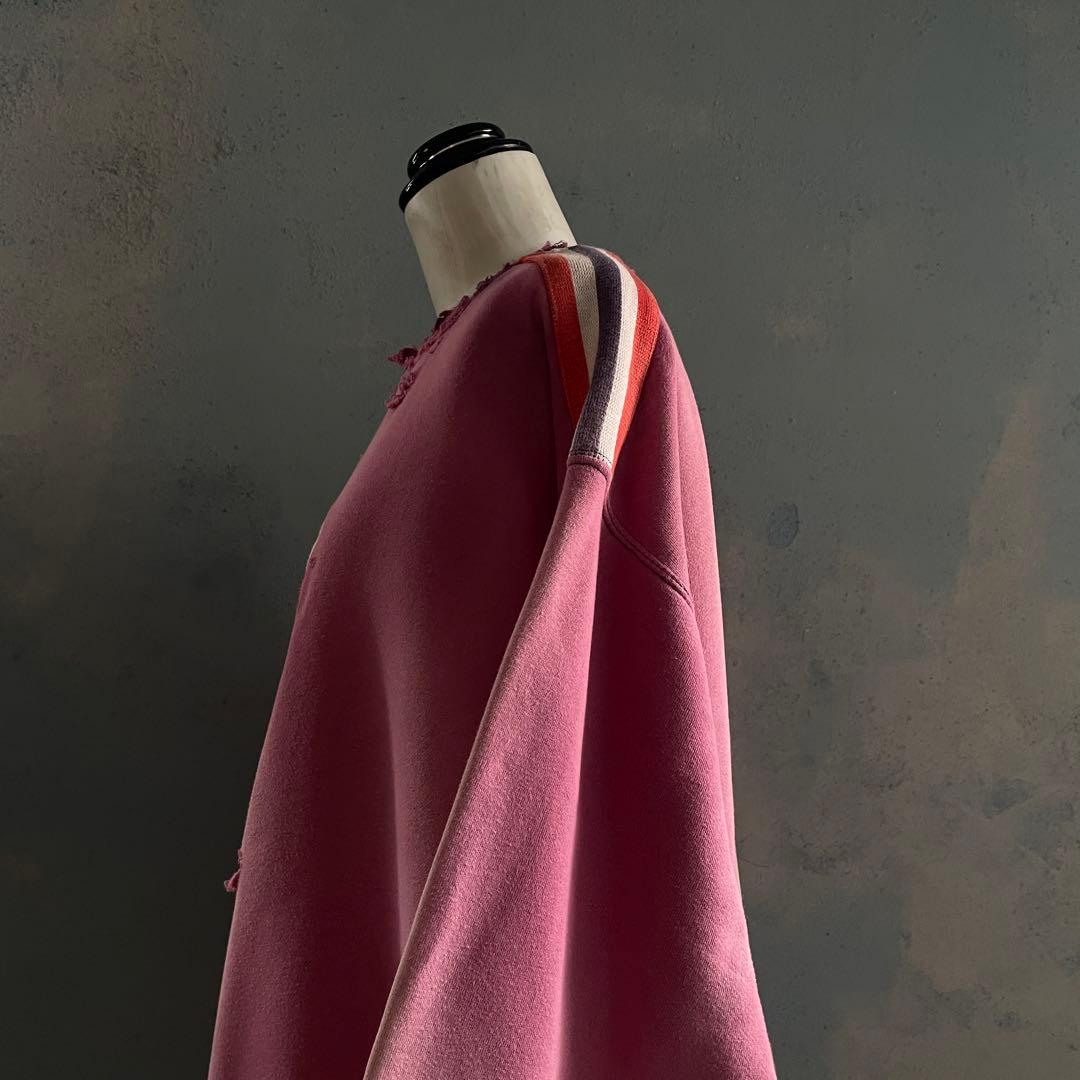 80's adidas“万国旗”刺繍ロゴ”肉厚“鬼フェード“Boro sweat