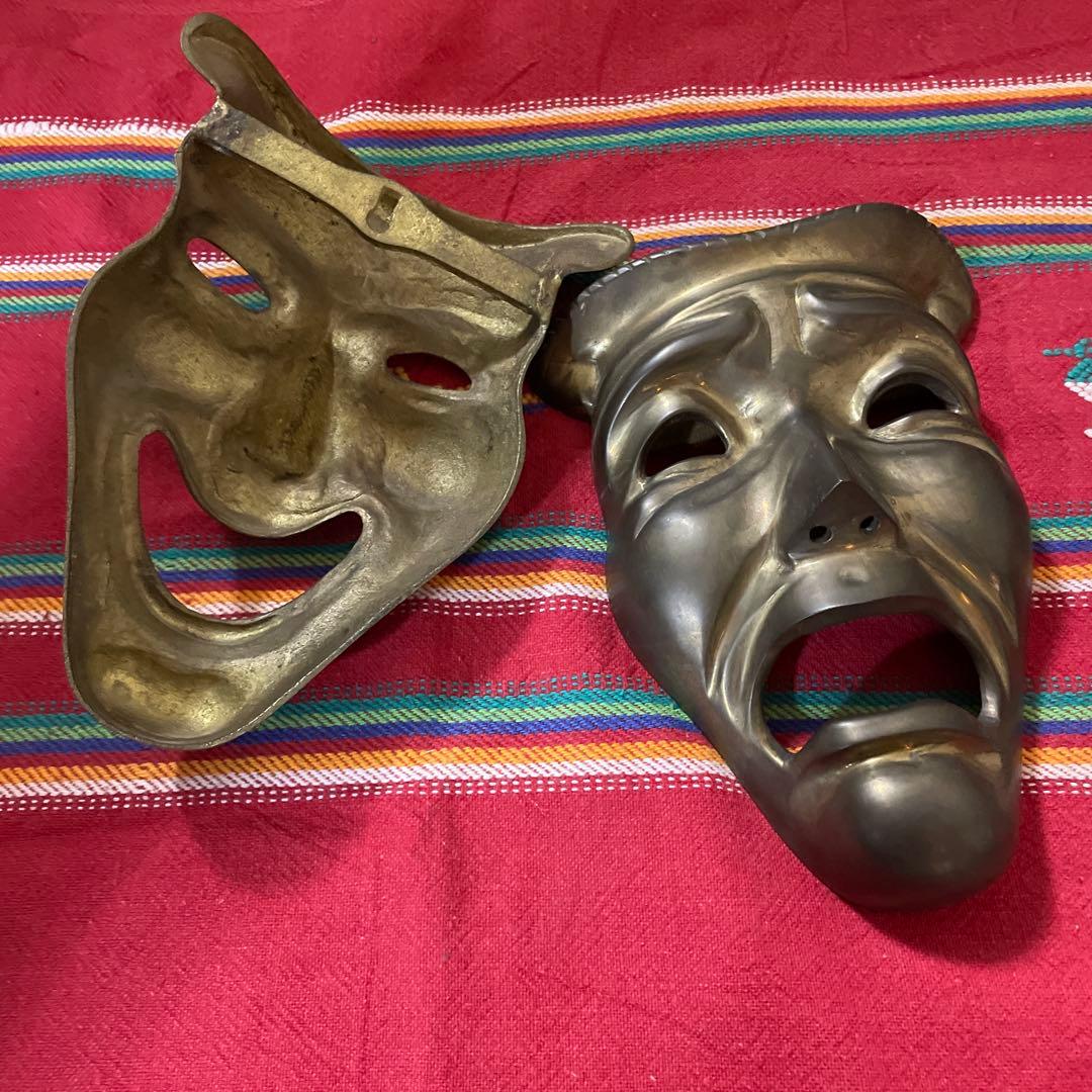 50s ヴィンテージ　ツーフェイス 泣き笑い壁掛け　ウォールデコ　ロカビリー