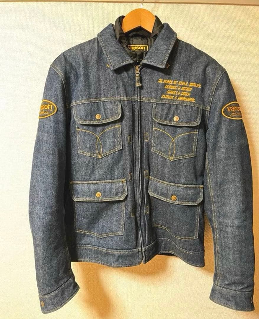 Vanson ライダースジャケットデニムプロテクター付き