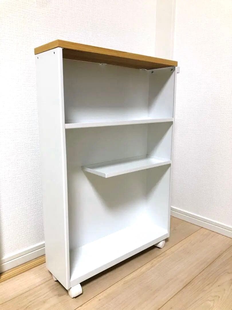 【未使用・組立済】山崎実業 ハンドル付きスリムトイレラック