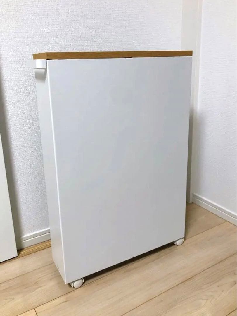 【未使用・組立済】山崎実業 ハンドル付きスリムトイレラック