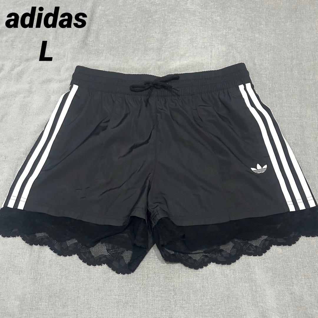 【美品】adidas アディダス レーストリム スリーストライプスショートパンツ