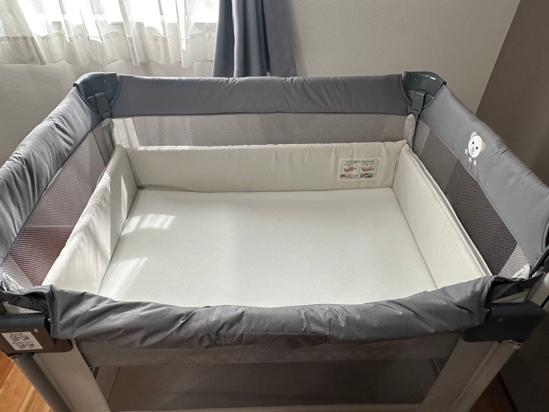 ココネルエアーAB アップリカ　ベビーベッド　グレーベアー　くま