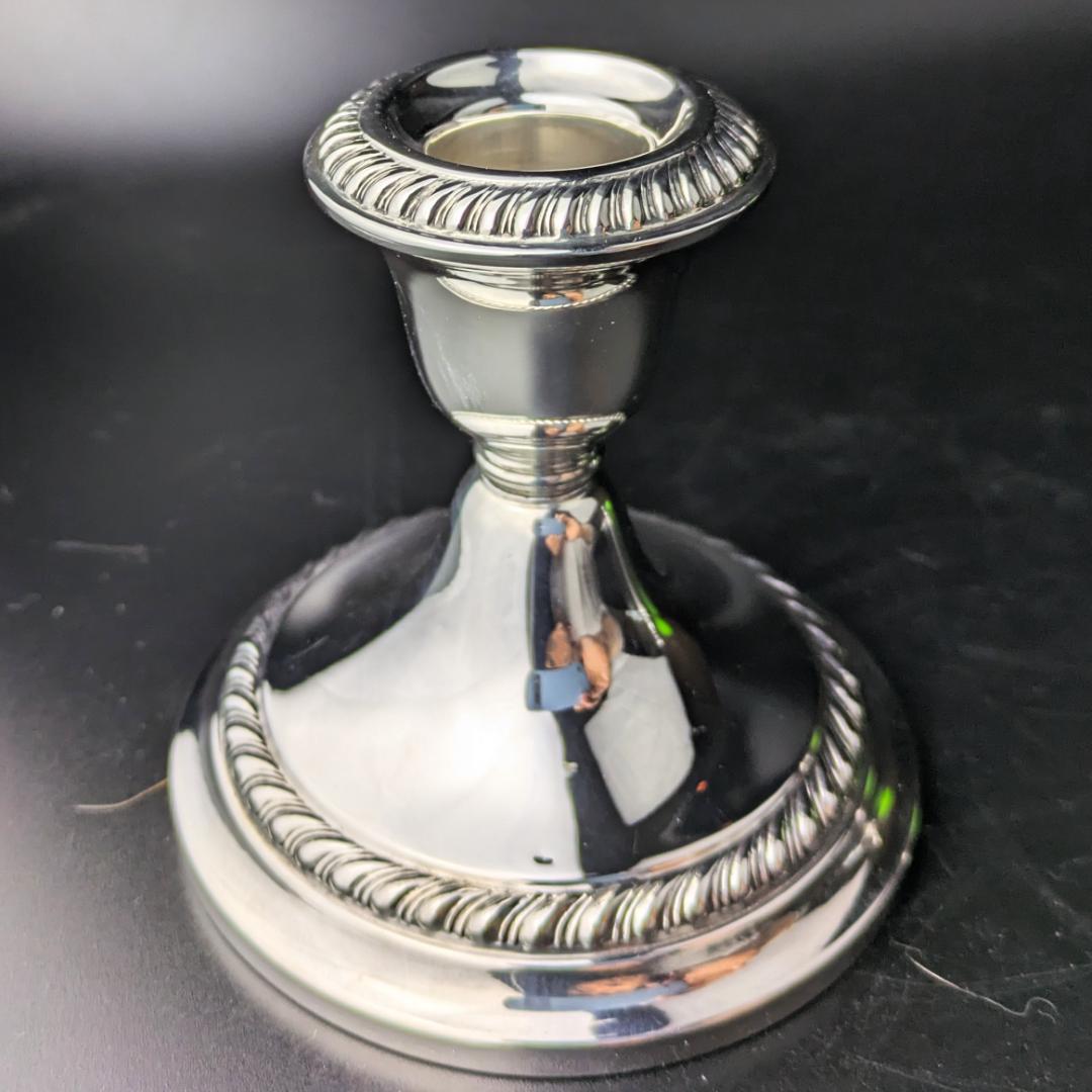 ペアGorham 667 銀製 キャンドルスタンド ロープ装飾アンティーク 米国