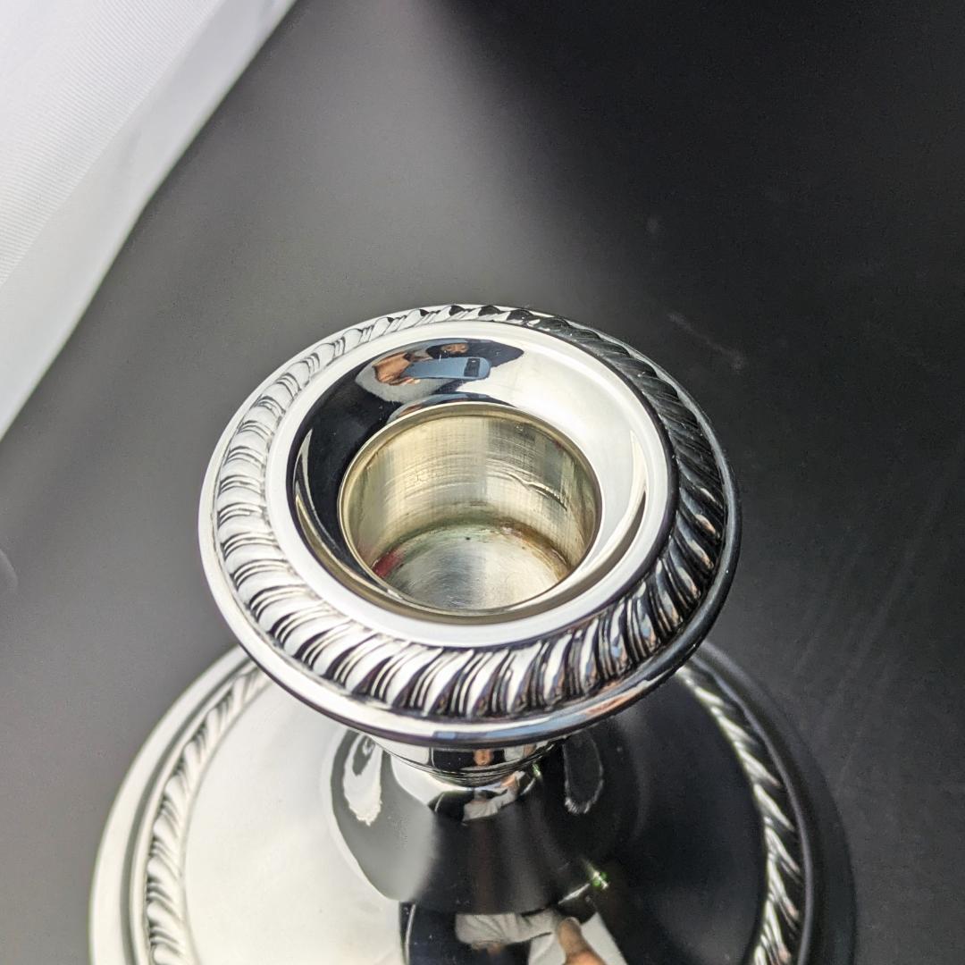 ペアGorham 667 銀製 キャンドルスタンド ロープ装飾アンティーク 米国