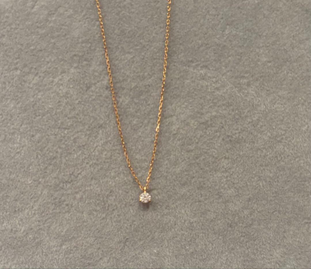 agete K18 ゴールド ネックレス 0.05 ダイヤ
