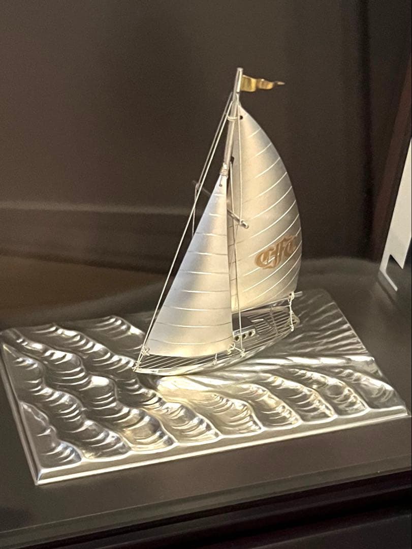 silver985 武比古 銀製 ヨット7号　ミニチュア ケース付き