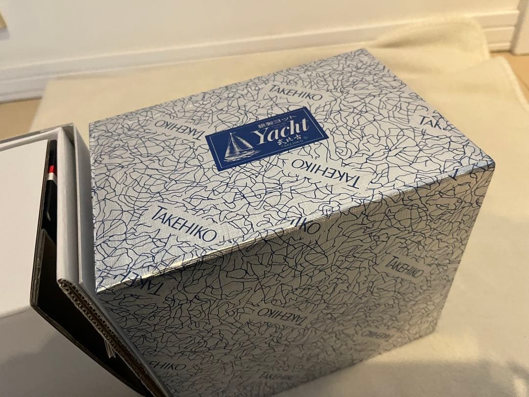 silver985 武比古 銀製 ヨット7号　ミニチュア ケース付き