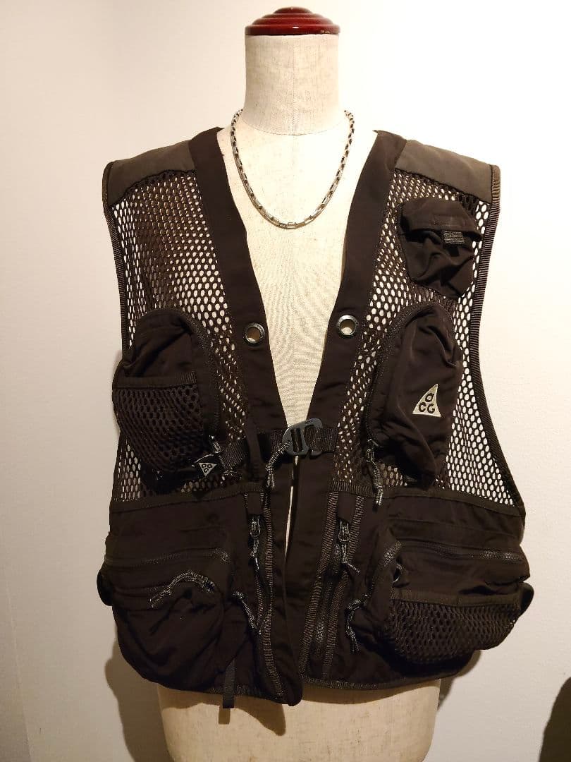 NikeACG BUTTLES VEST メッシュフィッシングベストブラウンXL