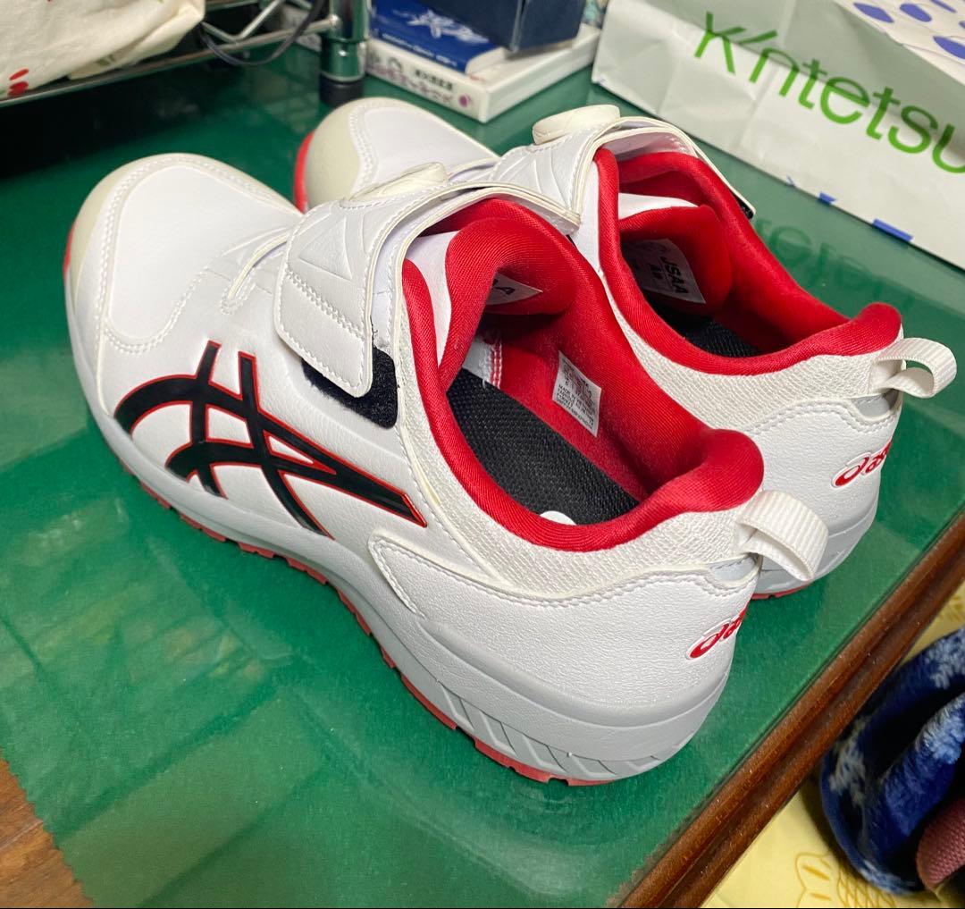 ASICS 安全靴　作業靴　BOAクロージャー ホワイト/レッド　男女兼用