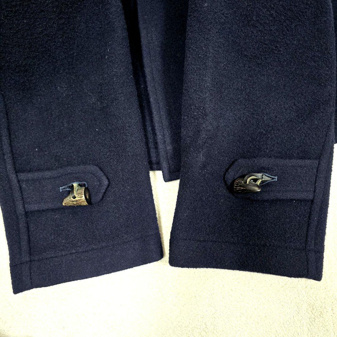 ジェイプレス ダッフルコート ロングコート フード トグル 裏地チェック 濃紺