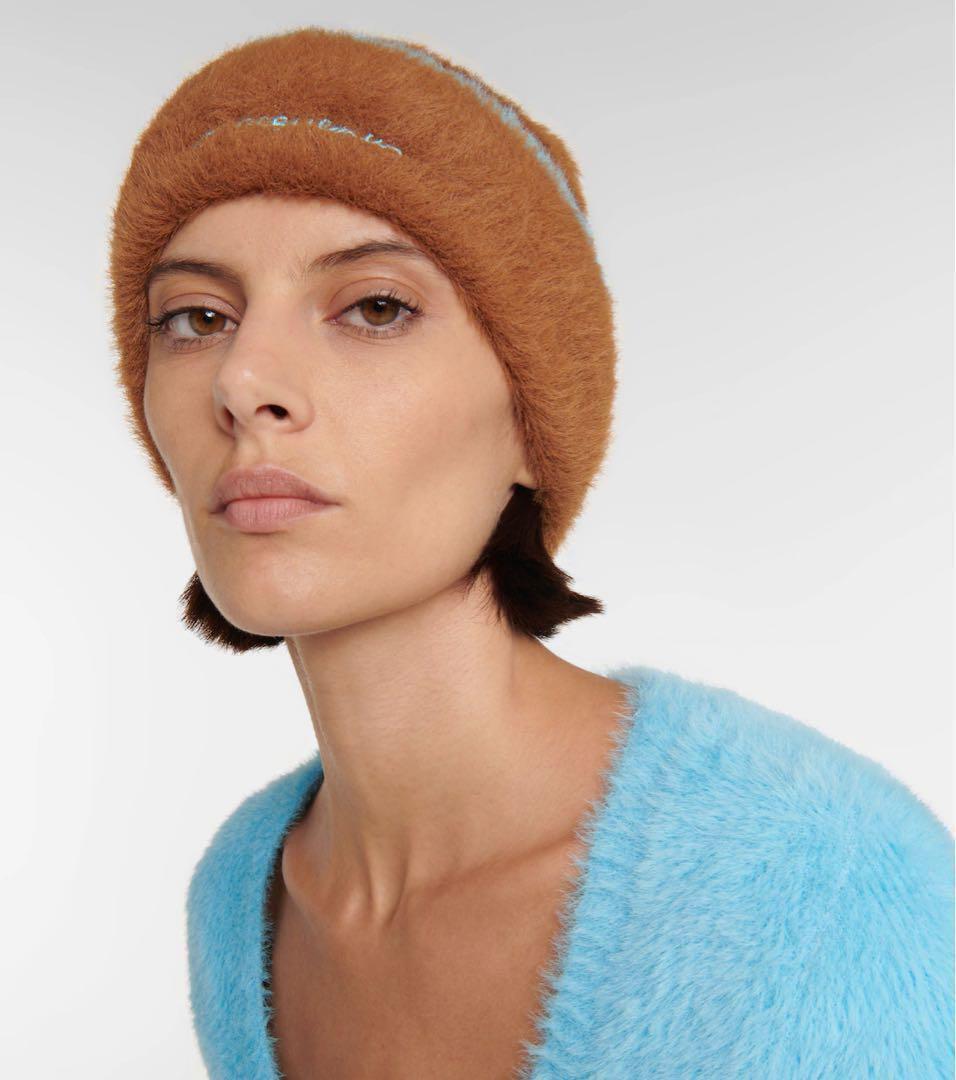 JACQUEMUS Le Bonnet Neve ロゴ ニット帽 ブラウン