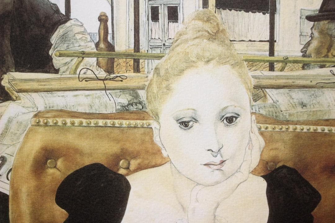 藤田嗣治 エスタンプリトグラフ「カフェ」 100部限定 6/100