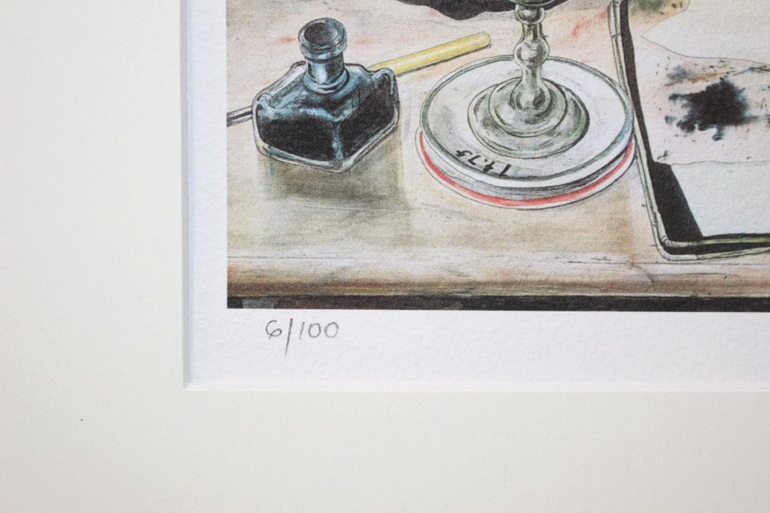 藤田嗣治 エスタンプリトグラフ「カフェ」 100部限定 6/100