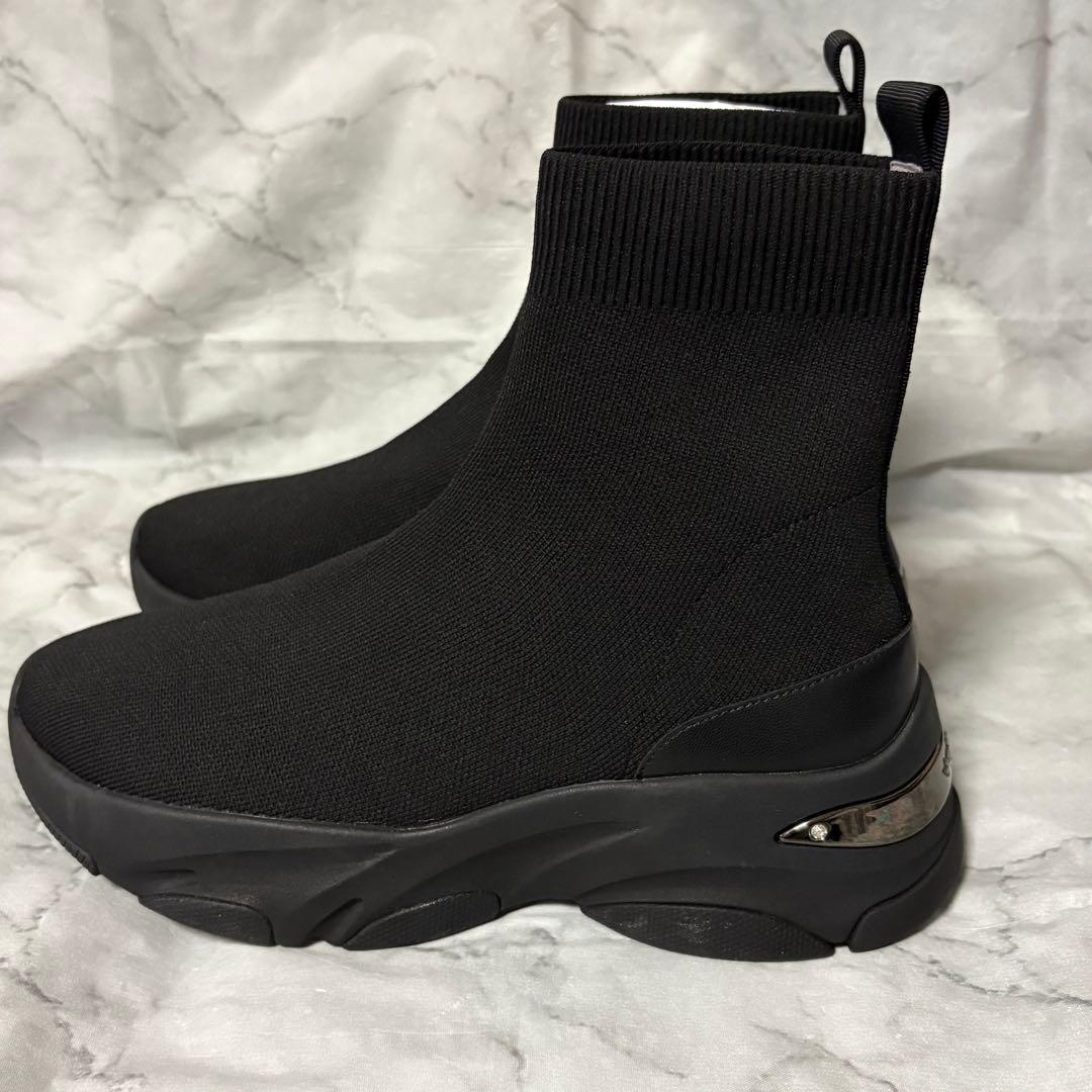 ＋diana ニットソックススニーカーブーツ ショートブーツ 黒 24.5