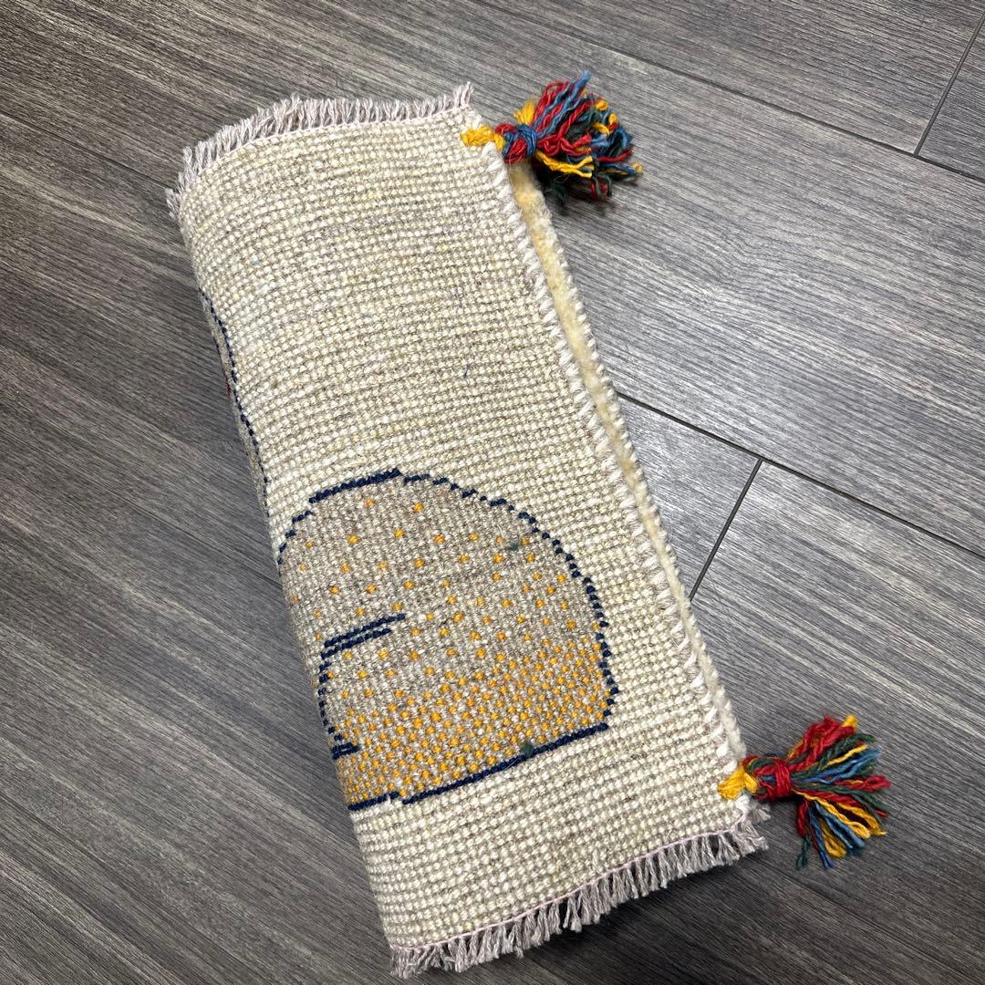 ペレシヤギャッベ手織り絨毯ミニラグアニメル絨毯42cmx38cm