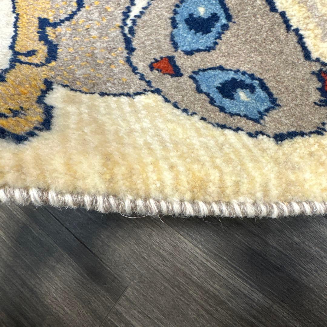 ペレシヤギャッベ手織り絨毯ミニラグアニメル絨毯42cmx38cm