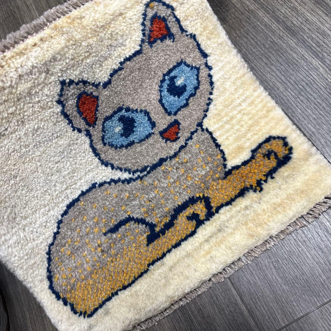 ペレシヤギャッベ手織り絨毯ミニラグアニメル絨毯42cmx38cm