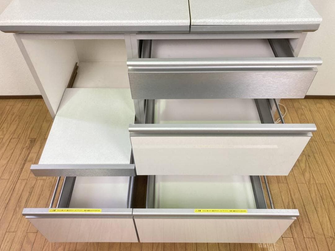 綾野製作所 背高 IDC 大塚家具 食器棚 100 飾り棚 キッチンボード 白