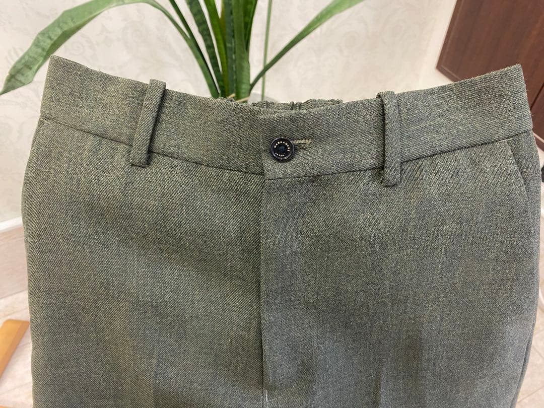 MARKAWARE ウールストレートスラックス　カーキ