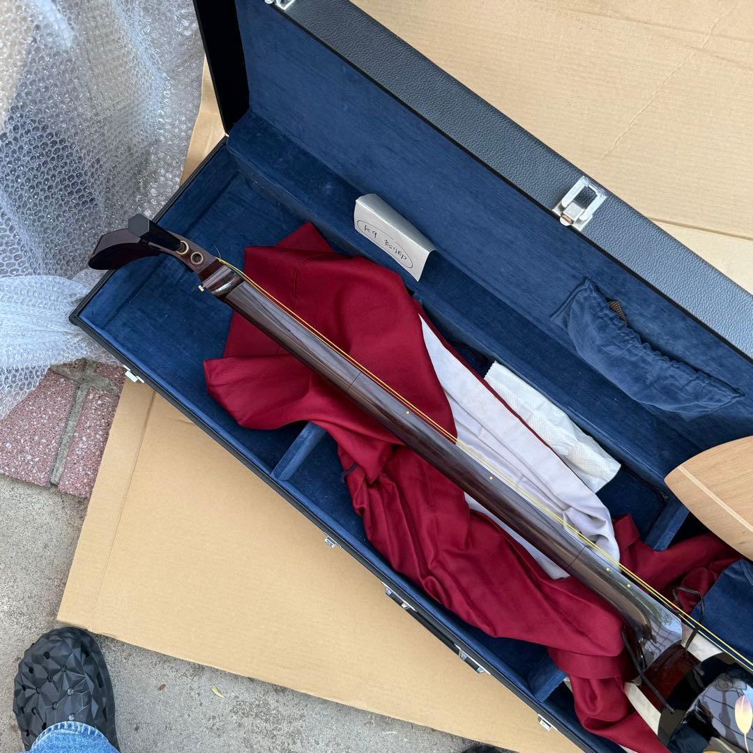 三味線 紅木 K9 金細 破れあり 布袋 高級