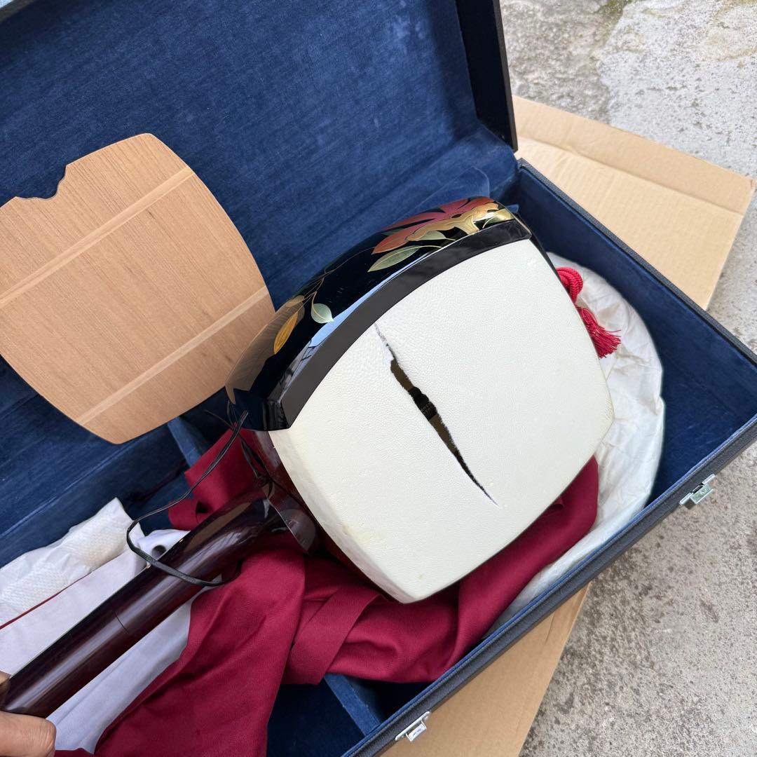 三味線 紅木 K9 金細 破れあり 布袋 高級