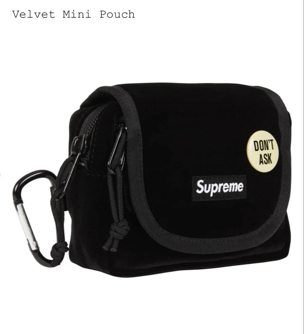 【新品】supreme velvet pouch BLACK