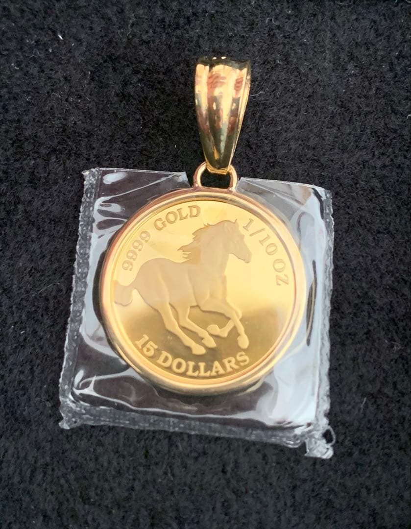 ホースチャーム ネックレス ペンダントトップ K24×K18