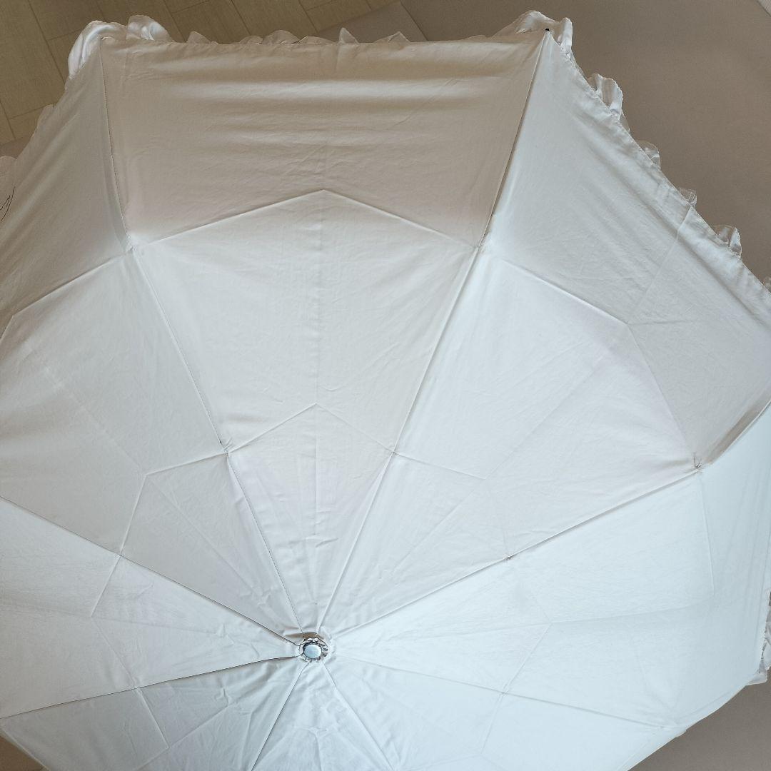 シロノサクラ 折りたたみ日傘 ホワイト 傘袋付き 折り畳み 晴雨兼用 完全遮光