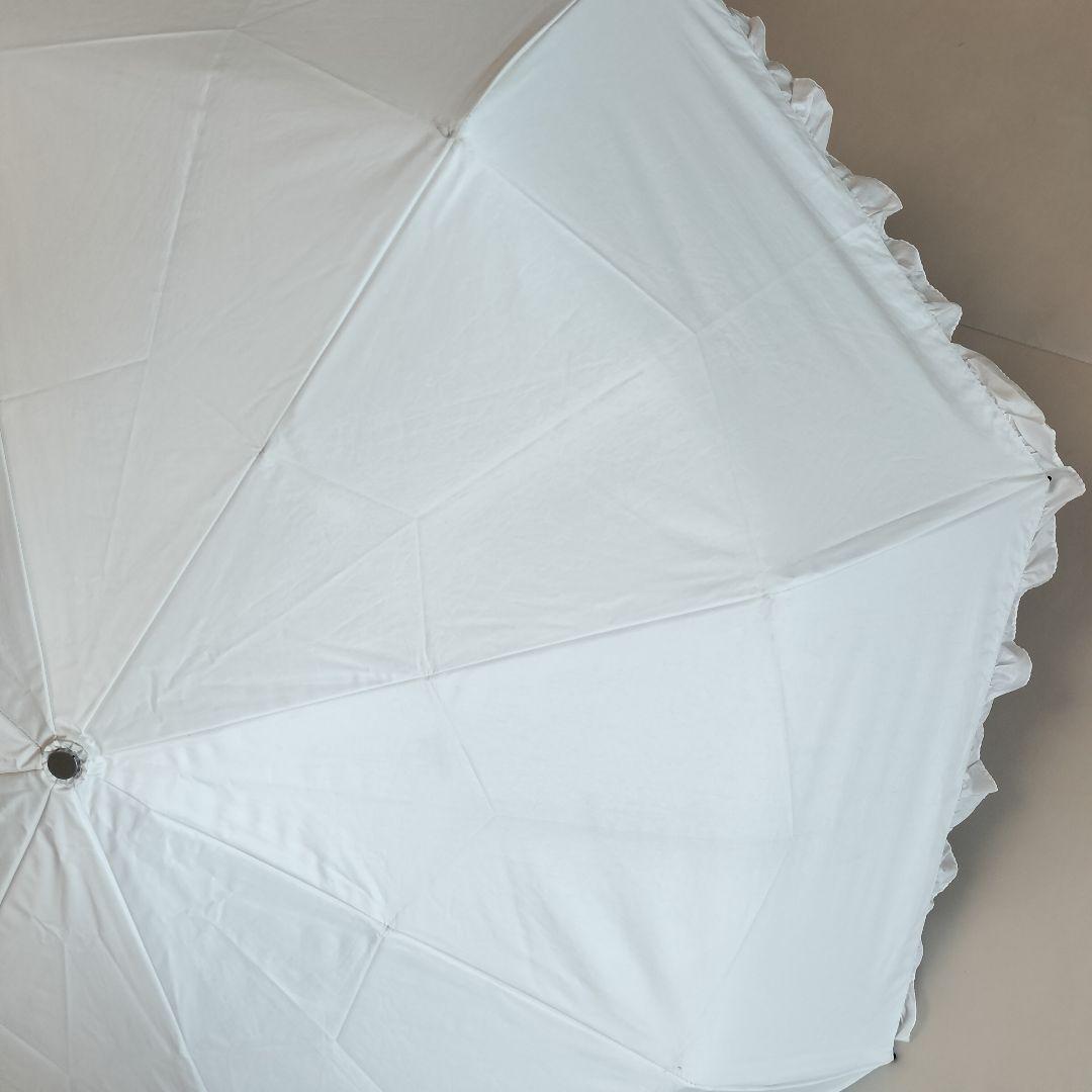 シロノサクラ 折りたたみ日傘 ホワイト 傘袋付き 折り畳み 晴雨兼用 完全遮光