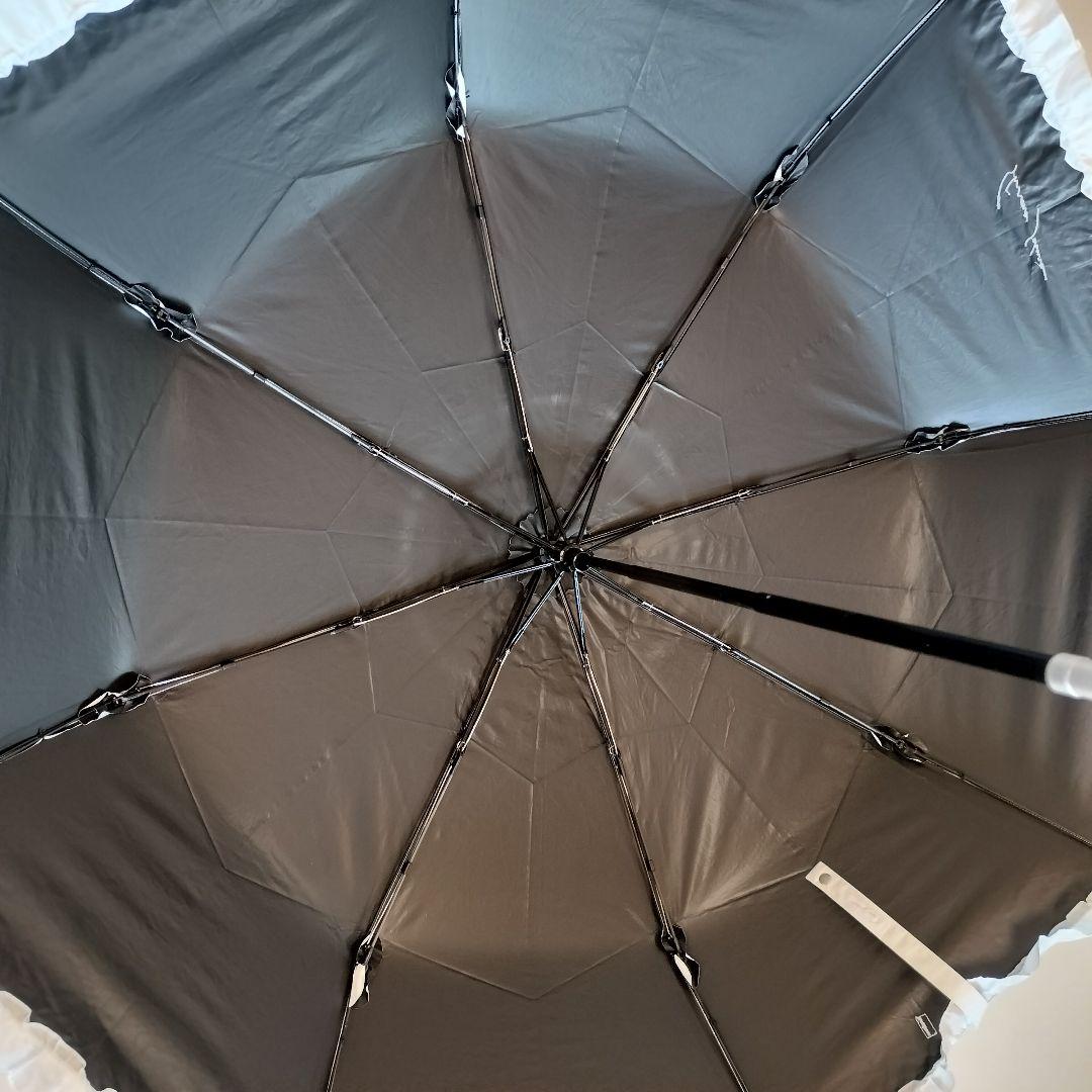 シロノサクラ 折りたたみ日傘 ホワイト 傘袋付き 折り畳み 晴雨兼用 完全遮光